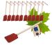 50x Hofmeister fly collapse made of maple and leather red and shape -stable fly blatf mosquito bats clapping for flying and insects catch 46 cm red/nature 50
