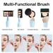 Portable 4-in-1 Aoowu Makeup Brush Set - Double-Sided Cosmetic Brushes for Concealer Eyeshadow Rouge & Foundation - Blue - Buy Online on GoSupps.com