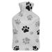 Cute Gray Paw Hot Water Bottle With Cover Plush Bed Bottle Hand Warmer For Adults And Children 26.5X15.3cm