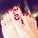 Buy Fairvir Red Rhinestone Artificial Nails - Short Acrylic Fake Toenails 24 Art Tips for Women & Girls International Shipping - Buy Online on GoSupps.com