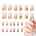 PUCHEN Fake Nails Flower Nails Long Lasting Artificial Fake Nails Detachable Full False Nails for Women
