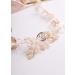 Deniferymakeup White Flower Headband Leaf Hair Vine Pearl Hair Piece Bridal Shower Hair Jewelry for Wedding Brides Bridesmaid (Gold) - Buy Online on GoSupps.com