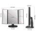 Deweisn Trifold Lighted Vanity Mirror with 21 LED Lights - Touch Screen, 3X/2X/1X Magnification, Two Power Supply Modes - Travel Makeup Mirror (Black) - Buy Online on GoSupps.com