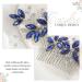 Crystal Bride Wedding Hair Comb - Silver Leaf Bridal Hair Accessories for Women - Rhinestone Party Prom Hair Piece (B Blue) - Buy Online on GoSupps.com