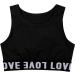 Freebily Girls Stretchy Sports Bra Dance Crop Top Black Love 8-10 - Buy Online on GoSupps.com