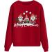 Women's Christmas Snowman Penguin Print Sweatshirt - Red O-Neck Raglan Top - Buy Online on GoSupps.com