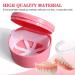 Denture Bath Box with Basket - Complete Clean Care Case for False Teeth, Clear Braces, Night Guards & Retainers - Travel-Friendly Soaking Solution with Free Brush (Pink) - Buy Online on GoSupps.com