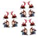 FRCOLOR 6 Pairs Christmas Antler Hair Clip Christmas Horn Hair Clips Christmas Horn Headwear Antler Horn Hairpins Women's Hair Accessories Party Hairpin Fabric Alligator Clip Korean Child