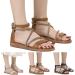 Shop XTZYGLFD Women's Roman Sandals - Comfortable Fashionable Flat Sole with Foot Vault Support | Summer Brown UK Size 6 - Buy Online on GoSupps.com