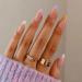Justotry 24 pieces press on nails almond short colored French artificial nails stiletto artificial nails nails to stick on acrylic fingernails fake nails short for women