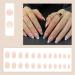 Justotry 24 Glossy Almond Press-On Nails | Short White French & Nude Oval Acrylic Artificial Nails for Women - Buy Online on GoSupps.com