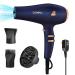 CONFU Hair Dryer 1875W Professional Salon Blow Dryer with Diffuser and Concentrator Nozzles Negative Ionic Hair Blow Dryer 2 Speed 3 Heat Quick Drying Suitable for Hairdressers Family Styling Upgrade Ionic Hair Blow Dryer