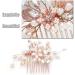 Bride Wedding Hair Comb Rhinestone Hair Clip Pin Pearl Bridal Headpiece for Women and Girls Rose Gold - Buy Online on GoSupps.com