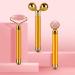 3-IN-1 Electric Jade Roller & 3D Facial Massager - Gold | Best International Shipping - Buy Online on GoSupps.com