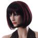 Shop Short Curly Bob Wig for Women - Red & Black Synthetic Afro Cosplay Hair - 80s Anime Party Style - Buy Online on GoSupps.com