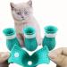 Tmsuxin Blue Cat Boots | Adjustable Anti-Scratch Claw Covers for Cat Grooming | Silicone Paw Protector Boots for Cat Bathing and Shaving - Buy Online on GoSupps.com