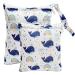 Trasun wet bag diaper pockets naspocks wet and dry diaper bag waterproof washable organizer for toddler diapers travel gym beach pool (blue whale medium) blue whale m