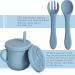 Mimorou 16 Pack Baby Feeding Set - Silicone Suction Plates, Bibs, Placemat, Spoons, Forks & Cups for Baby Led Weaning and Toddler Eating - Buy Online on GoSupps.com
