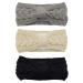 Headband women Winter 3 PCs headband rope hair band ear warmer Elastic hair bands thicken headwrap headband for women/women/girls (milk white+ black+ light gray)