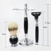 Shop Lefeda Men's Shaving Brush Set - Stylish Black Acrylic Handle & Stainless Steel Stand | International Shipping - Buy Online on GoSupps.com