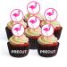 24 Flamingo's Edible PREMIUM THICKNESS SWEETENED VANILLA Wafer Rice Paper Cupcake Toppers/Decorations PRECUT