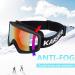 Karsaer Anti-Fog Ski Goggles with UV Protection | Matte Black Frame Red Mirrored Lens | Snowboard Goggles for Men Women Youth - Buy Online on GoSupps.com