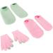 Qukaim Moisturizing Gel Gloves Socks Moisturizing Gel Gloves Socks Set Reusable Hydrating Gel Gloves Sock for Dry Cracked Skin Touch Screen Skin Care Repair Pink Green - Buy Online on GoSupps.com