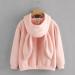 Stylish Women's Autumn Sweater & Rabbit Ears Hat Outfit - Cozy Pink XL Hoodies for Young Girls | Shop Internationally - Buy Online on GoSupps.com
