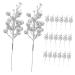 DECHOUS 20pcs Christmas Imitation Berries Christmas Decorations Wreath Flower Garland Tree Branches for Decoration Simulation Berries Branch Fake Berry Christmas Tree Foam Artificial Fruit Silver 19X5X5CM