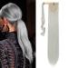 Silk-co 26" Wrap Around Pony Tail Hair Extension Straight Clip in/on Ponytail Synthetic Hairpiece for Women(Silver Grey) 26 Inch Silver Grey II