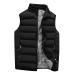SSDXY Men's Padded Cotton Blend Autumn Winter Warm Vest Coat Tops Jacket Casual Loose Sleeveless Solid Slim Warm Outwear 5X Black Coat