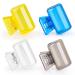 4 Pack Travel Toothbrush Head Covers Toothbrush Protector Cap Brush Pod Case Protective Portable Plastic Clip for Household Travel, Camping, Bathroom, School, Business Blue, Yellow, Grey, Clear