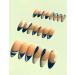 Sankki Almond French Tip Press on Nails - 24Pcs Blue White Abstract Design | Medium Length Nude False Nails for Women and Girls - Buy Online on GoSupps.com