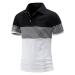 Basic Sport Polo Shirt Men's Casual Slim Fit Short Sleeve Stylish Contrast Color Patchwork Jersey Polo T Shirt Tops Small A01#white