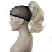 Lydell 12" Dual Use Straight Curly Styled Clip In Claw Ponytail Hair Extension Synthetic Hairpiece 125g with a jaw/claw clip (613A Light Blonde) #613A Light Blonde