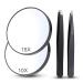 BULGILIA Magnifying Mirror and Two Tweezers Kit  10X & 15X Portable Magnifying Makeup Mirrors  3.5 Two Suction Cups Magnifier Travel Set for Eyebrow Tweezing  Blackhead Blemish Removal