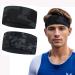Sporte headband for men and women - thin wide welding tape elastic hair band headband for fitness jogging running bike hiking tennis and yoga fits under helmet color 1 + color 2 (piece)