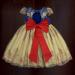 Myrisam Girls Birthday Party Dress with Headwear | Princess Embroidery Bowknot Gown for Christening & Baptism | Size 6-7 Years | Yellow - Buy Online on GoSupps.com