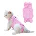 HACRAHO Cat Professional Recovery Suit 1 Pack Pink E-Collar Cat Wound Surgery Recovery Suit Soft Breathable Cat Recovery Clothes After Surgery Wear for Cats Kitten M M Pink