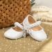 CENCIRILY Baby Girl Mary Jane Shoes | Anti-Slip Soft Sole Flats for 0-18 Months | Princess Wedding Dress Shoes | White, 0-6 Months - Buy Online on GoSupps.com