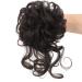 Messy Bun Hair Piece with Rubber Band | Tousled Updo Scrunchies Extensions for Women & Girls - Darkest Brown to Black - Buy Online on GoSupps.com
