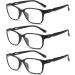 Hubeye 3 Pack Black Reading Glasses | Blue Light Blocking TR90 Readers for Men & Women | Lightweight Eye Protector +1.5 Diopters - Buy Online on GoSupps.com