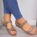 Shop Women's Vintage Peep Toe Sandals - Flat Summer Casual Shoes in Red & Gray (EU Sizes 37-40) | Perfect for Every Occasion - Buy Online on GoSupps.com