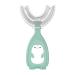 Children's U-Shaped Toothbrush Silicone Toothbrush Baby Mouth Cleaning Manual Toothbrush (Green L) Soft Silica Gel Brush Head