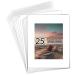 Golden State Art, Acid Free, Pack of 25, 11x14 White Picture Mats Mattes with White Core Bevel Cut for 8x10 Photo + Backing + Bags 11x14 (25 Pack) White