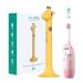 Xlife Electric Toothbrush for Kids Kids Electric Toothbrush with Smart Timer IPX7 Water Resistant Kids Electric Toothbrush and D34 Ear Wax Removal Tool Ear Cleaner (Yellow)
