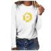 tsaChick Women's Oversized Sweatshirt Clearance Autumn Winter Slim Sunflower Long Sleeve Shirt S-XXL Custom Hoodie Female Crew Neck Knit Overall Women's Hoodies WYF45 White 101 S