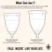 Reusable Menstrual Cup | 100% Medical Grade Silicone | Non-Toxic Hypoallergenic Comfortable - Light to Medium Flow Size 1 - Buy Online on GoSupps.com