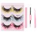 FAIRYGATE False Lashes Dramatic Glitter Eyelashes Mermaid Makeup DIY Lashes Decorative Eye Lash Extension Lash Sequins with Lash Glue and Pink Tweezers B4809 FGJSTB4809