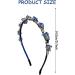 Auswalar Blue Rhinestone Headband Bling Crystal Head Bands for Women Girls Vintage Parties Hair Accessory - Buy Online on GoSupps.com